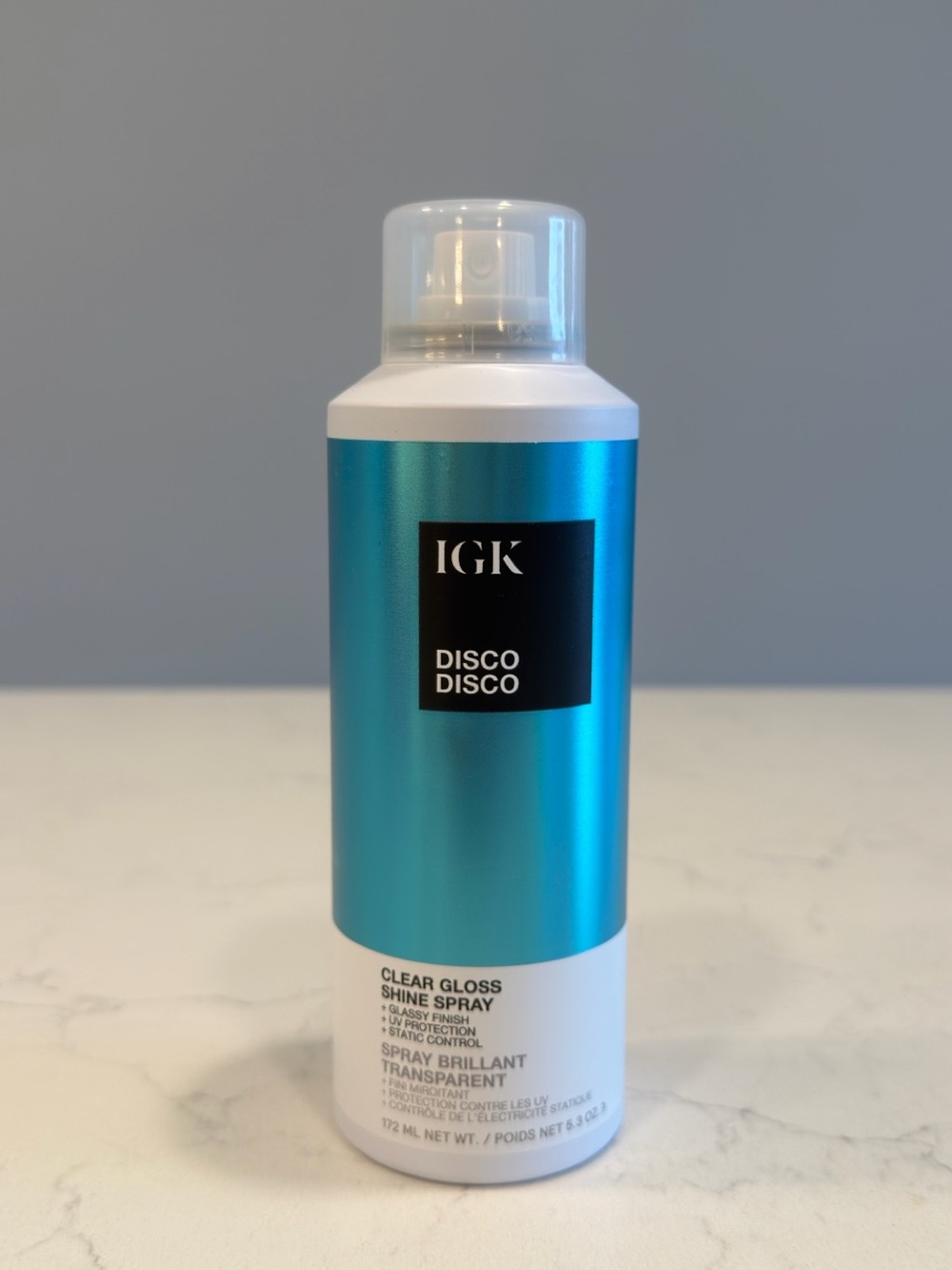 GK Disco Disco Clear Gloss Shine Spray - teal blue